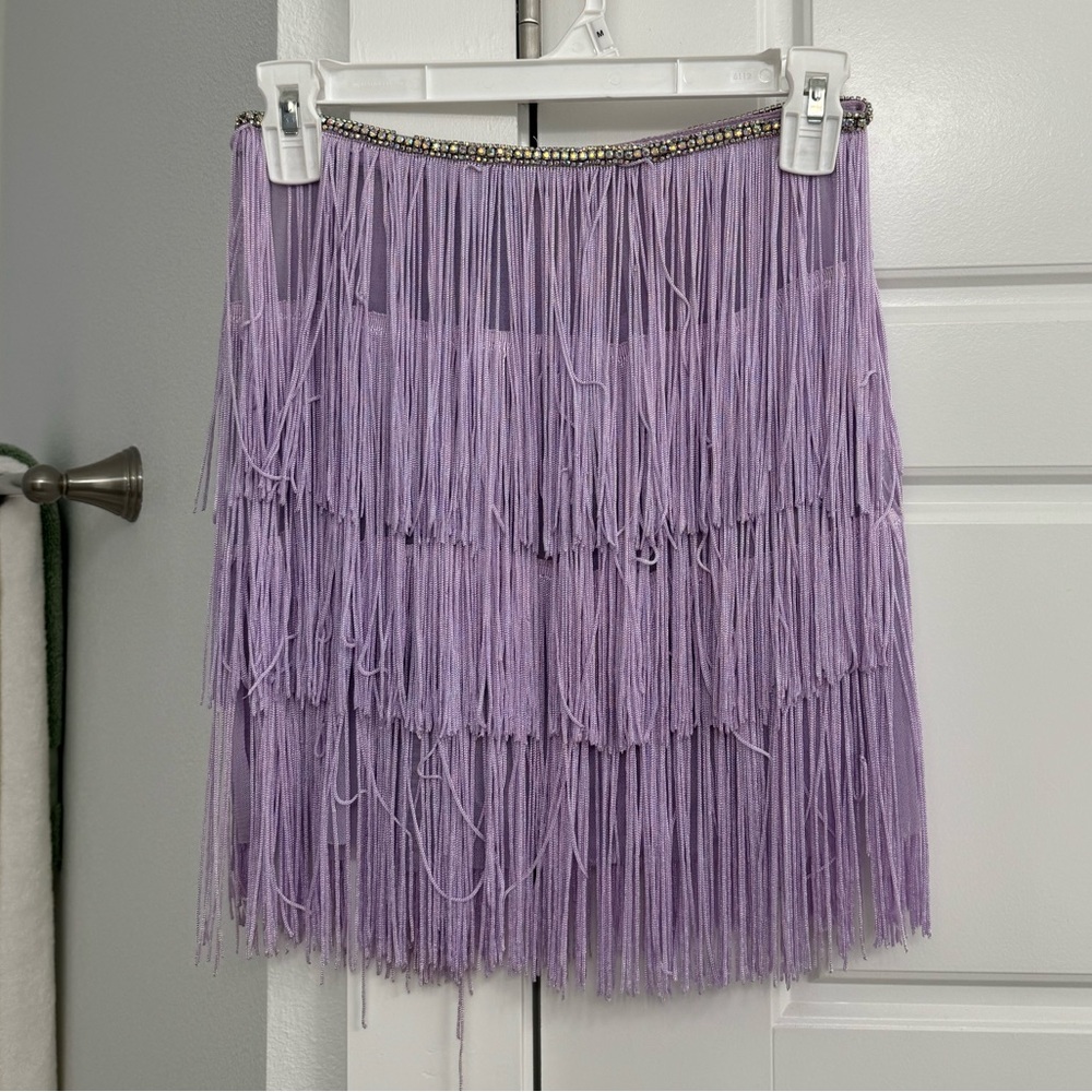 Fringe mini skirt